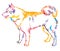 Colorful decorative portrait of Dog Finnish Spitz vector illustration