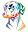 Colorful decorative portrait of Dog German Pinscher vector illus