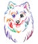 Colorful decorative portrait of Dog Japanese Spitz vector illustration