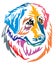 Colorful decorative portrait of Dog Leonberger vector illustration