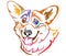 Colorful decorative portrait of Dog Welsh Corgi vector illustration