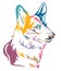 Colorful decorative portrait of Dog Welsh Corgi vector illustration