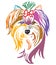 Colorful decorative portrait of Dog Yorkshire Terrier vector illustration