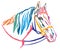 Colorful decorative portrait of horse vector illustration 5