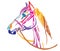 Colorful decorative portrait of horse vector illustration 6
