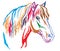 Colorful decorative portrait of horse vector illustration 8