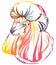 Colorful decorative portrait of Poodle vector illustration