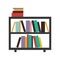 colorful decorative shelf with books
