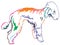 Colorful decorative standing portrait of Bedlington Terrier vector illustration