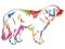 Colorful decorative standing portrait of dog Leonberger vector i