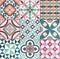 Colorful, decorative tile pattern patchwork design