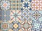 Colorful, decorative tile pattern patchwork design