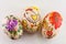 Colorful decoupage decorated Easter eggs