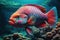 The Colorful Deep Captivating Parrotfish Under the Ocean - Generative AI
