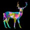 Colorful deer pop art portrait poster premium vector