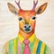 Colorful Deer Portrait: A Playful Twist On Studio Portraiture