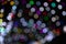 Colorful Defocus Abstract bokeh light effects on the night black background texture