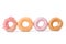 Colorful delicious donut in a row