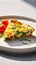 Colorful delicious Frittata. Very contrasty light is bringing the depth and vibrancy of this tasteful dish.