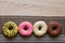 Colorful delicious sweet donuts