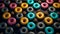 Colorful Delights: Assorted Variety of Donuts on a Dark Background