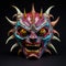 Colorful Demon Mask: Grotesque And Macabre Point-neuf Mascarons