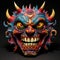 Colorful Demon Mask By M Chun: Grotesque And Macabre Point-neuf Mascarons Style