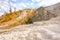 Colorful Deposits on Limestone Terraces