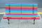 Colorful design bench on the street