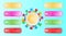 Colorful design number banners circle template.