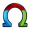 Colorful design omega symbol