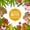 Colorful design of poster about Maya civilization