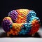 colorful designer sofa armchair, made of colorful soft balls45