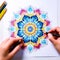 Colorful detailed image of a mandala illustration for adults to reduce stress and promote relaxation