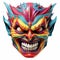 Colorful Devil Mask: Grotesque Comic Book Style With Point-neuf Mascarons