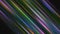 Colorful diagonal stripes shimmer on black background. Motion. Bright multicolored lines shimmer beautifully