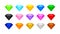 Colorful diamond gemstone for jewelry isolated on white, flat diamonds color set, crystal gems various colors, Illustration