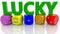 Colorful Dices with Lucky concept