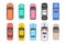 Colorful Different Cars. Top View