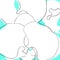 Colorful digital abstract illustration of white orchid flowers o