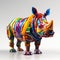 Colorful Digital Rhino Sculptures Inspired By Mike Campau