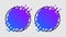 Colorful digital round pixel banner. Gradient geometric brush stroke over circle frame.