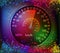 Colorful digital sound and car speedometer background vector