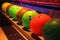 Colorful disco bowling balls