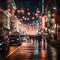 A colorful display of lanterns hung up in a street or alleyway, illuminating the festive atmospher