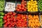 Colorful display of vegetables for sale