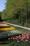 Colorful displays of tulips in display flower beds