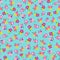 Colorful ditsy style spring flowers seamless pattern background