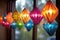 colorful diwali paper lanterns on a string