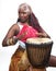 Colorful Djembe Drummer